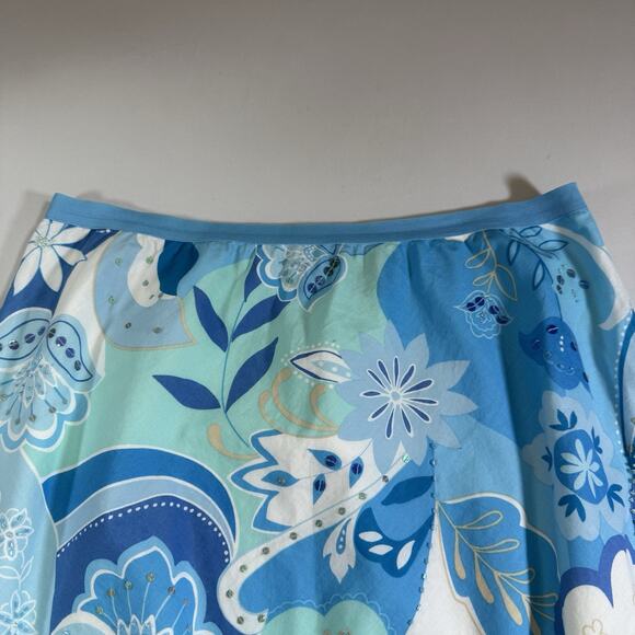 Y2K New York & Company Boho Sequin Beaded Floral Lined Midi Skirt Wms Size M - Picture 5 of 11